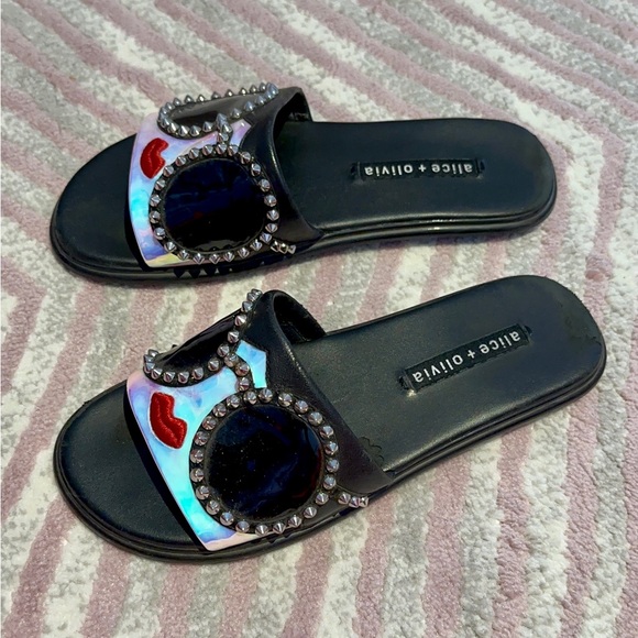 Alice & Olivia face slide sandals size 5.5 in good condition - Picture 1 of 3